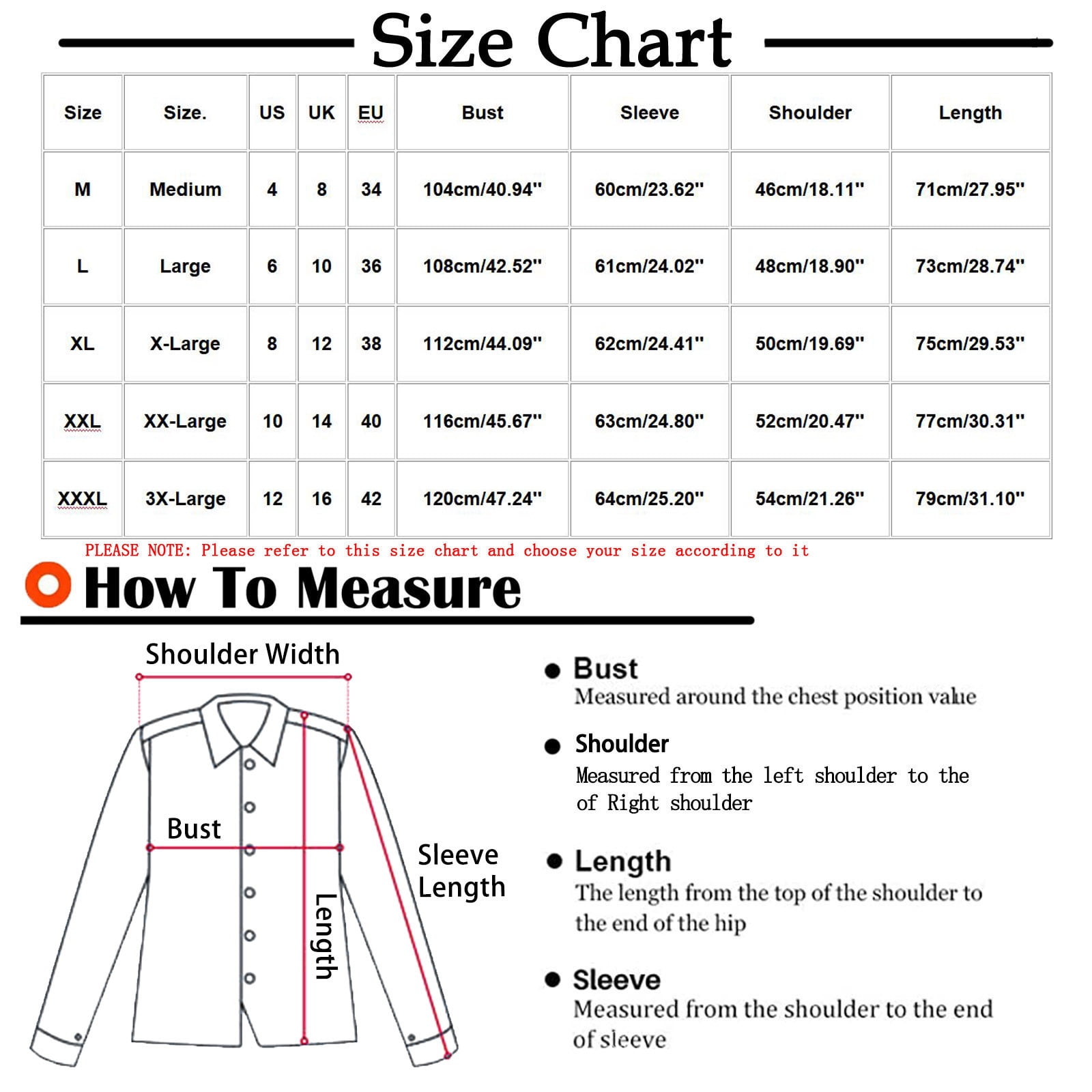 sizes for men’s dress shirts